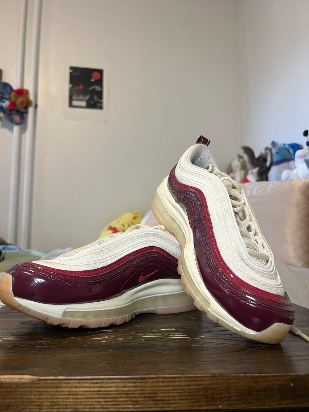 Nike Air Max 97 Sneakers in Burgundy and Cream